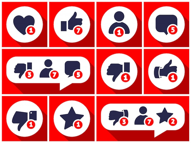 Eenvoudig ingesteld pictogram met gebruikersfeedback