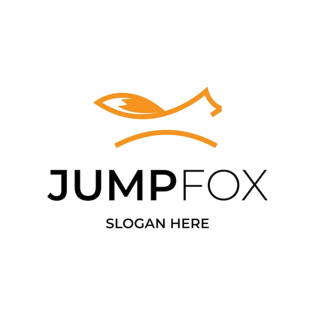 Eenvoudig jump fox logo ontwerpconcept