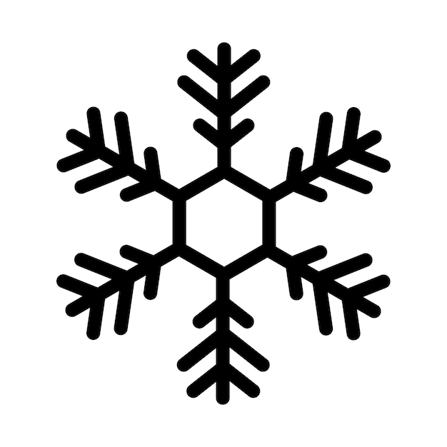 Vector eenvoudig kersticoon sneeuwvlok abstract sneeuwlogo vorst koud weer winter neerslag vlak