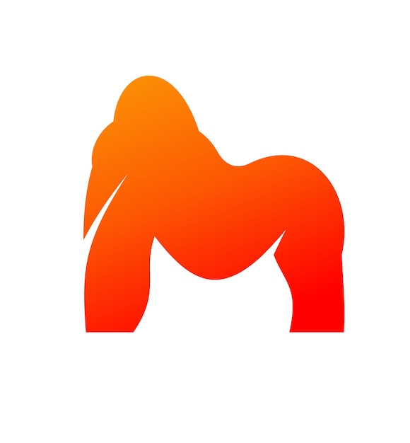 Eenvoudig kingkong-logo dat de letter M . vormt