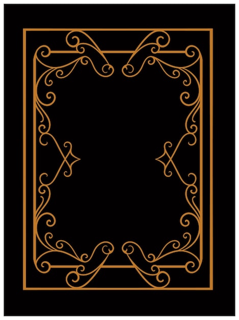 eenvoudig klassiek ornament frame ontwerp gegraveerde kleur vector bewerkbaar