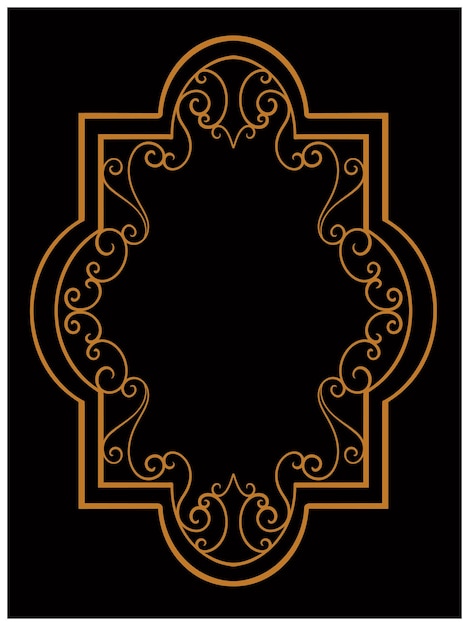 eenvoudig klassiek ornament frame ontwerp gegraveerde kleur vector bewerkbaar