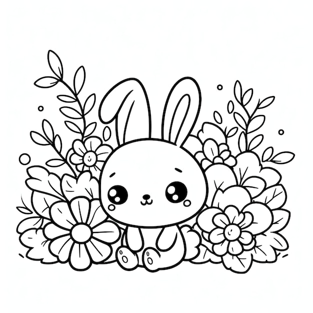 Eenvoudig kleuravontuur Baby Bunny en Flower Bliss