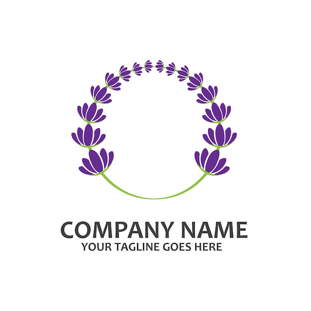 Eenvoudig lavendel bloem gratis pictogram vector logo