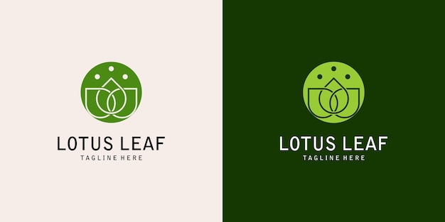 Eenvoudig lotusblad logo ontwerp met uniek concept premium vector