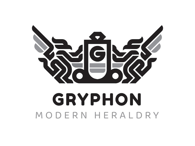 Eenvoudig luxe logo Gryphon Shield Crest