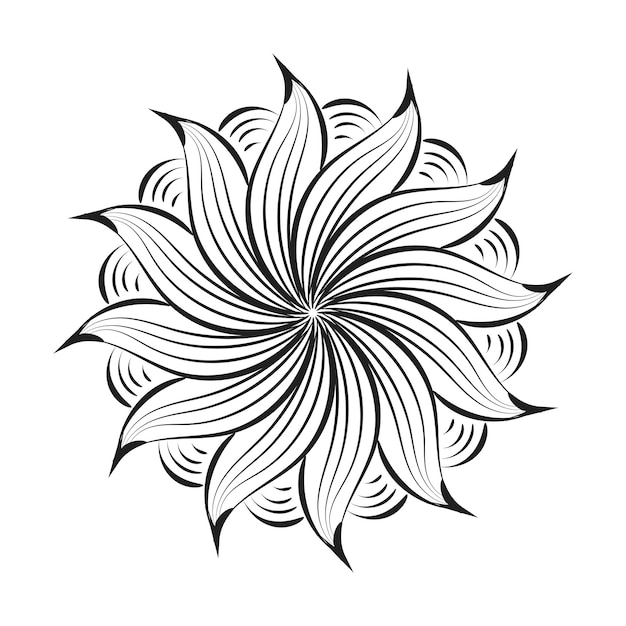 Eenvoudig mandala-ontwerp bloemenmandalaart