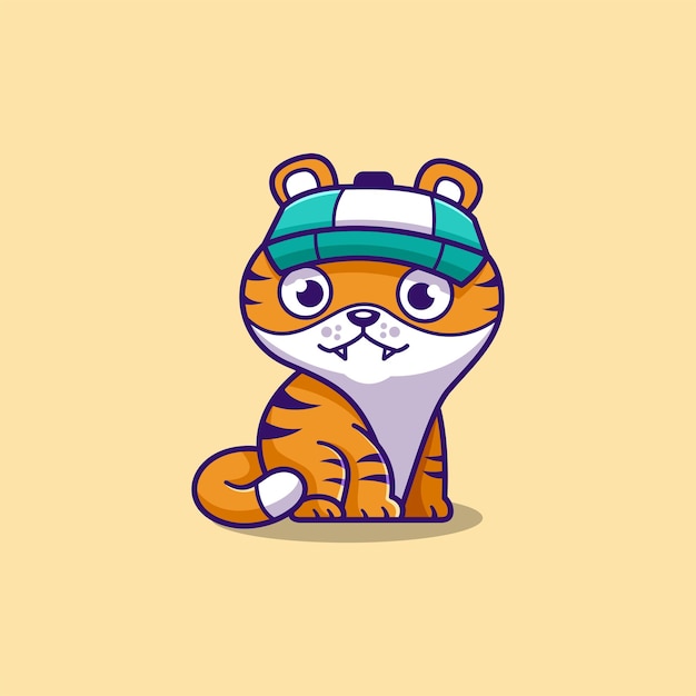 eenvoudig mascotte logo kat personage ontwerp