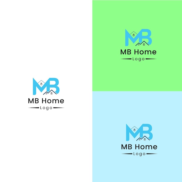 Vector eenvoudig mb home-logo-ontwerp voor uw bandbedrijf