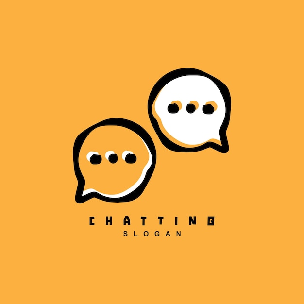 Eenvoudig minimaal chat-app-logo-ontwerp geïsoleerd op gele achtergrond