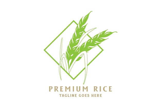 Eenvoudig minimalistisch tarwegraan rijstgras voor broodcake Bakkerijproduct of brouwerij Craft Beer Logo Design