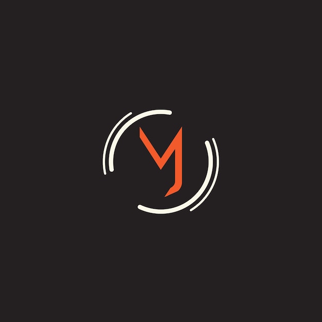 Eenvoudig MJ-tekstlogo-ontwerp