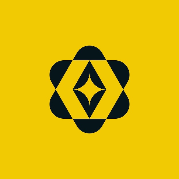 eenvoudig modern code star hexagon-logo