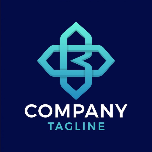 Eenvoudig modern elegant modern monoline letter BO blauw logo-ontwerp