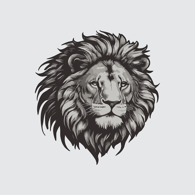 Eenvoudig monochroom logo met leeuwenhoofd