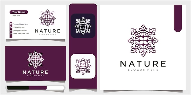 Eenvoudig natuur blad ornament logo ontwerp Bloem Logo