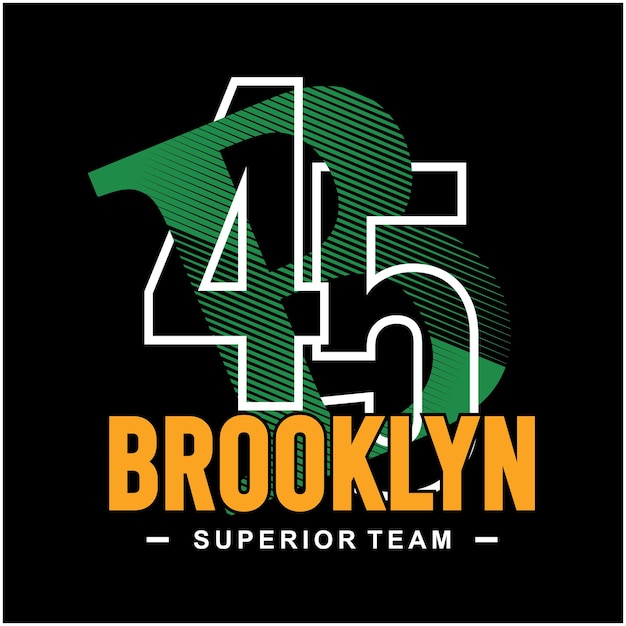 Eenvoudig ontwerp Brooklyn Superior Team typografie premium vector