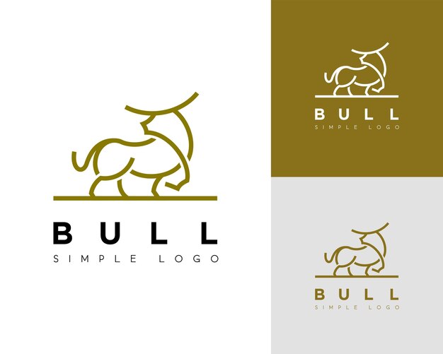 Eenvoudig ontwerp met bull-logo-ontwerp