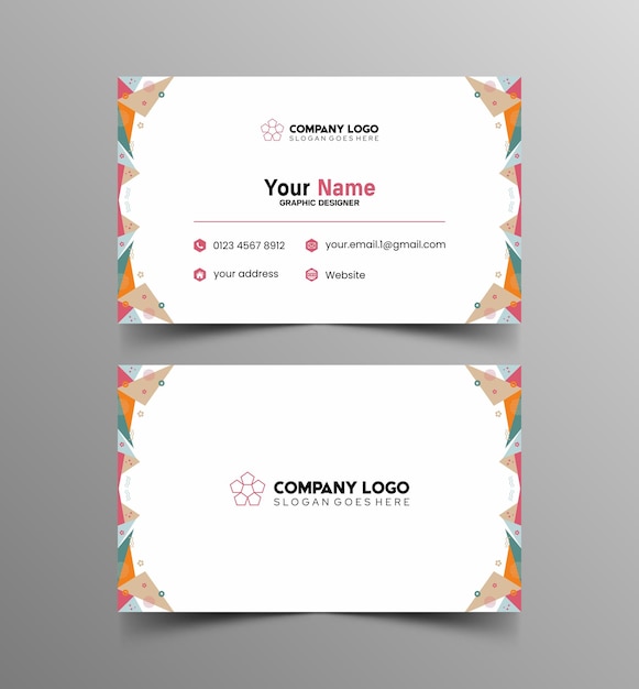Eenvoudig ontwerp mockup naam en identiteitskaart 10