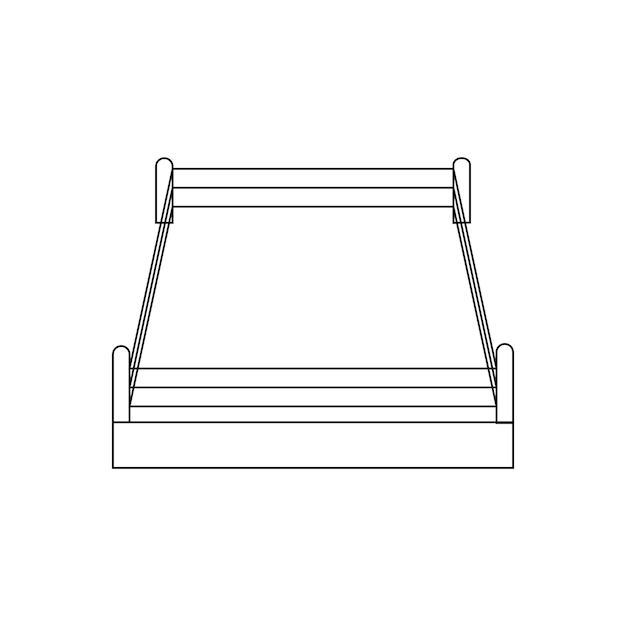 Vector eenvoudig ontwerp van de pictogramillustratie van de boksring