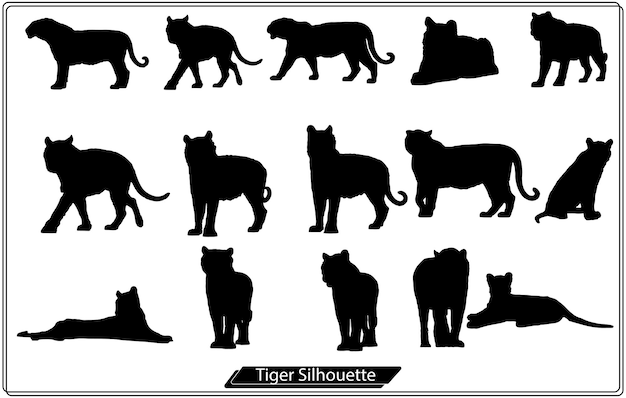 Eenvoudig ontwerp van silhouet van Tiger Walking Vector