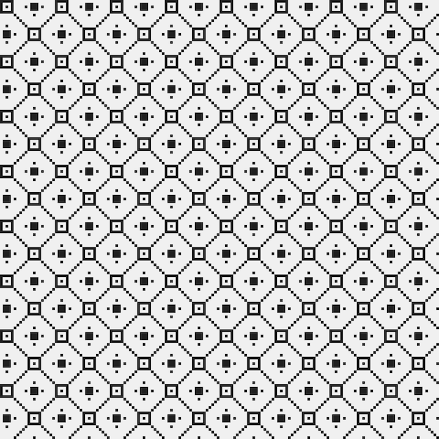 Eenvoudig pixelvormig patroon met monochrome geometrische vormen. Handig voor textiel en interieur. Strenge neutrale stijl.