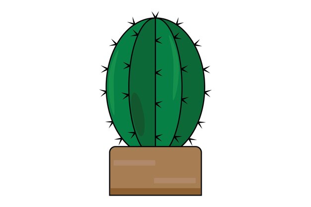 Vector eenvoudig plat ontwerp van cactus