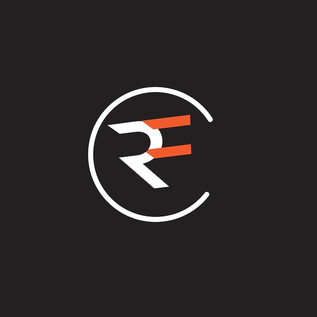 Eenvoudig RF-tekstlogo-ontwerp