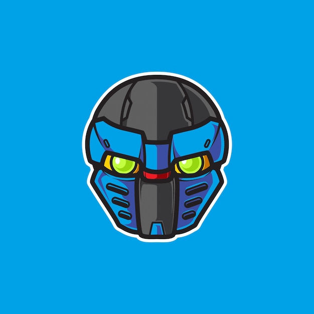 Eenvoudig robot mascotte logo