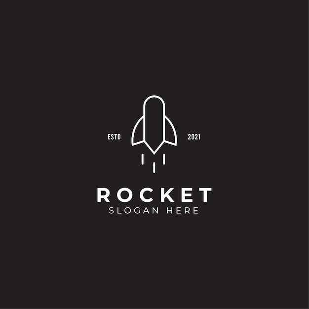 Eenvoudig rocket-lijnlogo-ontwerp