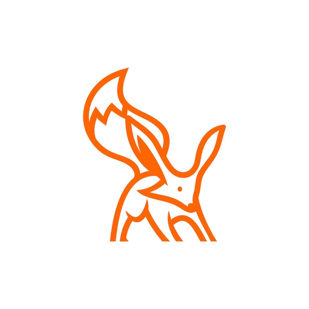 Eenvoudig schattig Fox-logo-ontwerp