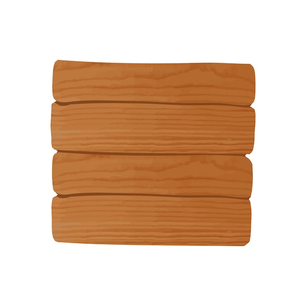 Vector eenvoudig schoon houten aanplakbord op geïsoleerd wit