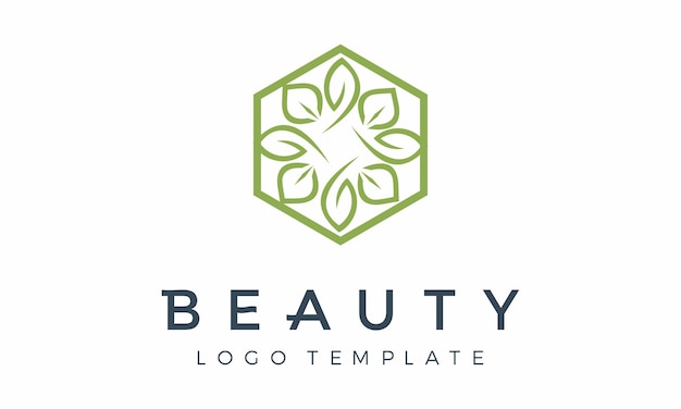 Eenvoudig schoonheidsblad bloem cosmetische voeding logo luxe natuurlijk bloemenpatroon