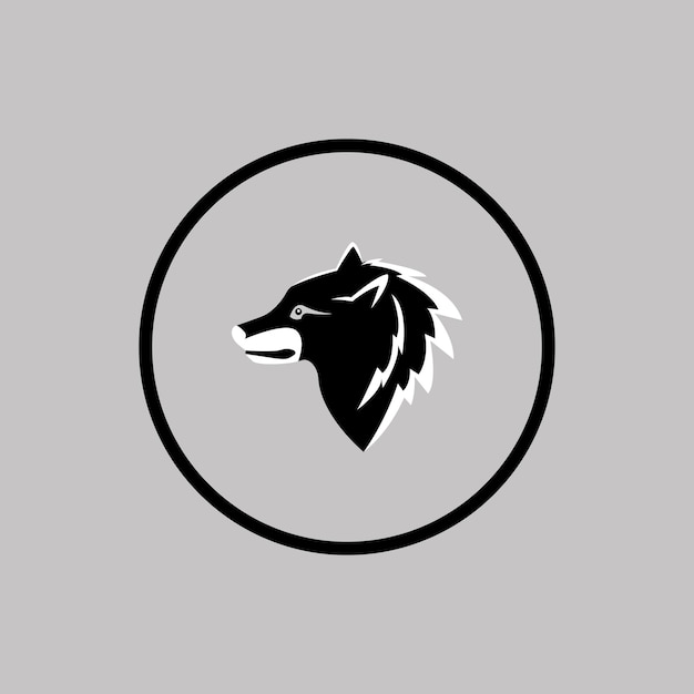 eenvoudig silhouet wolf hoofd logo