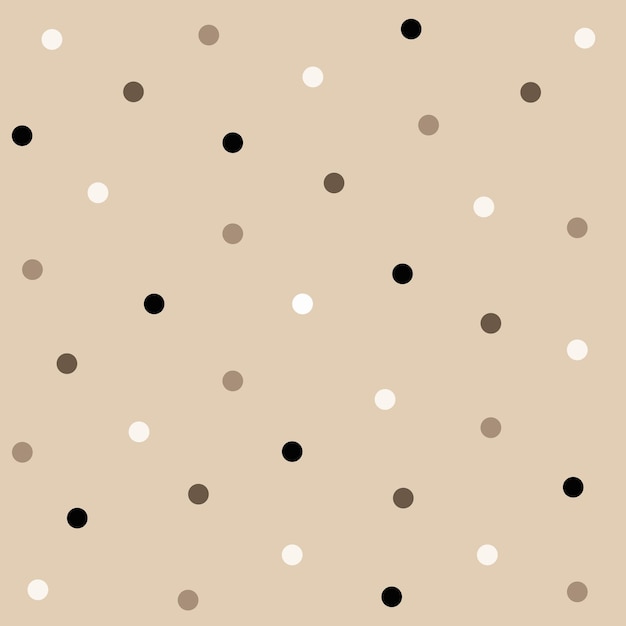 Eenvoudig stijlvol minimaal pastel koffie beige bruin patroon met cirkels polka dot print stof vector