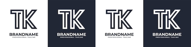 Eenvoudig TK-monogramlogo geschikt voor elk bedrijf met TK- of KT-initiaal