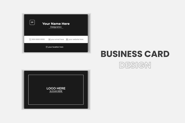 Vector eenvoudig amp uniek visitekaartje ontwerp en mockup ontwerp 2 zijde visitekaartje