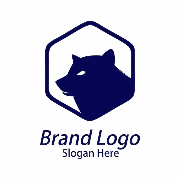 eenvoudig vector wolf logo-ontwerp