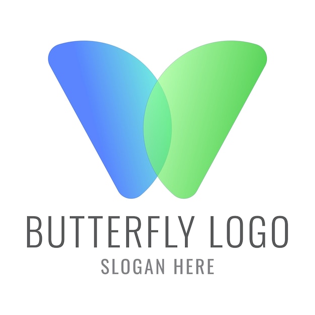 Eenvoudig vlinderlogo Premium Vector