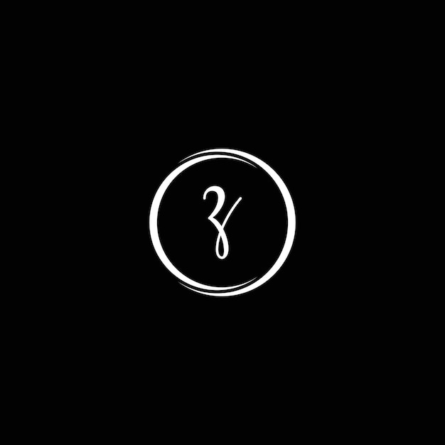 Eenvoudig wit letter z-logo met ring en zwarte achtergrond