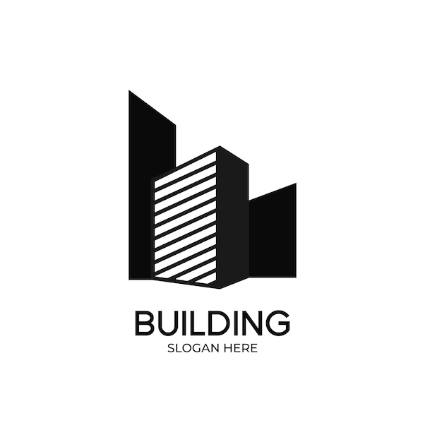 Eenvoudig zwart bulding-logo