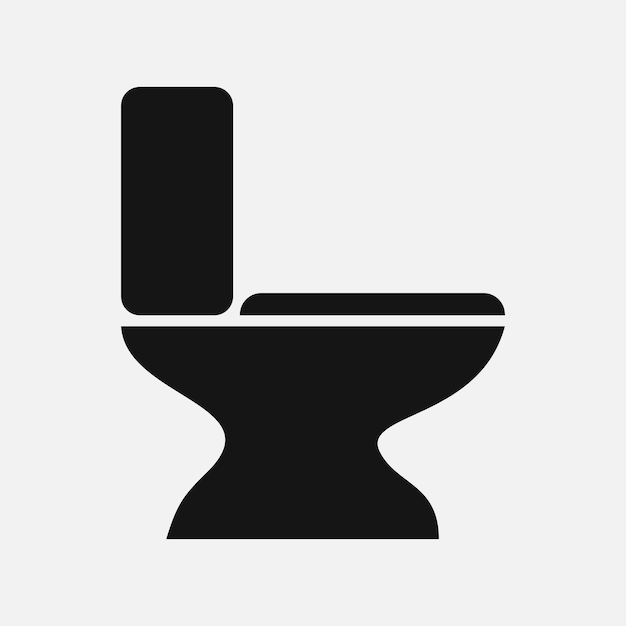 eenvoudig zwart-wit vector icoon van toiletpot geïsoleerd op witte achtergrond