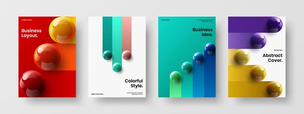 Eenvoudige 3D-ballen bedrijfsbrochure lay-outbundel