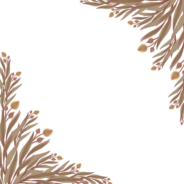 eenvoudige achtergrond met opstelling van bruine bladeren en knop