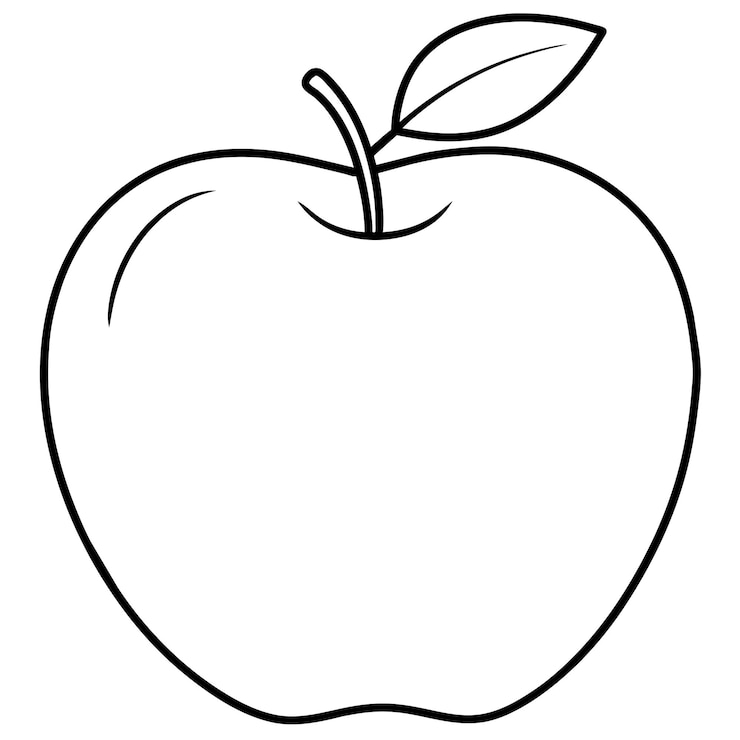 Vector eenvoudige apple line art illustratie