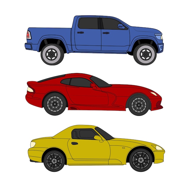 Vector eenvoudige auto vector kunst illustratie en afbeeldingen gratis downloads en modificatie