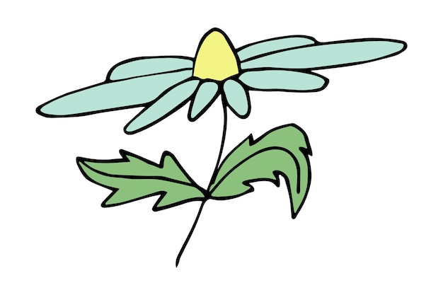 Eenvoudige bloem clipart Handgetekende bloemen doodle Voor print webdesign decor logo