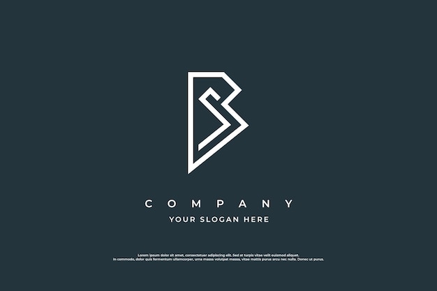 Eenvoudige brief BS of SB Logo Vector ontwerpsjabloon