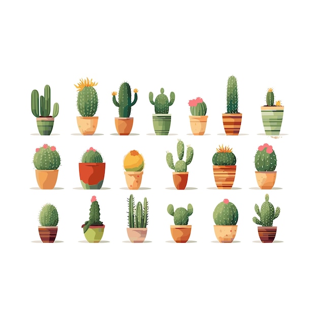 eenvoudige cactus vectorillustraties