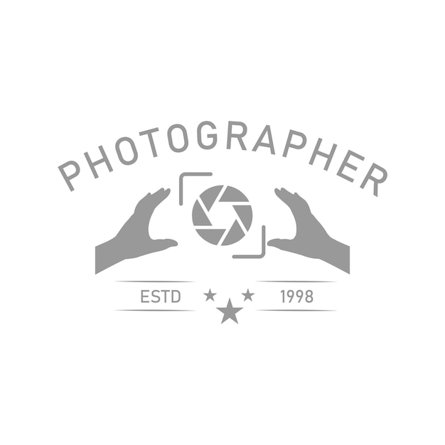 Eenvoudige camera fotografie Logo ontwerp Vector vintage stijl